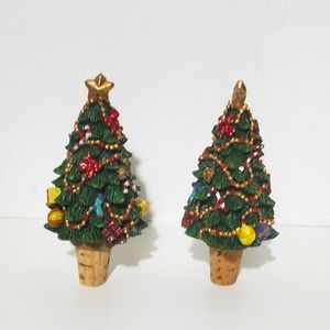 Champagne Wine Christmas Tree Cork,  set of two